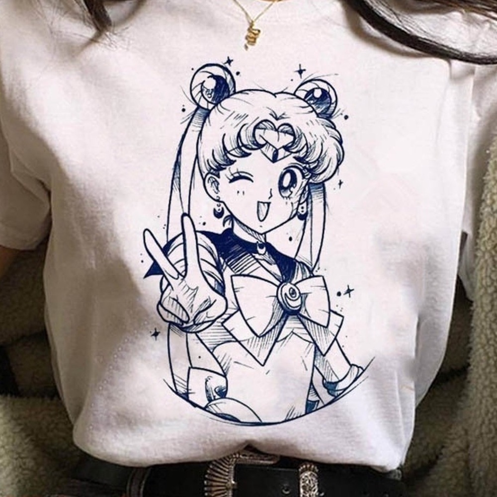 White Graphic Sailor Moon T-Shirt